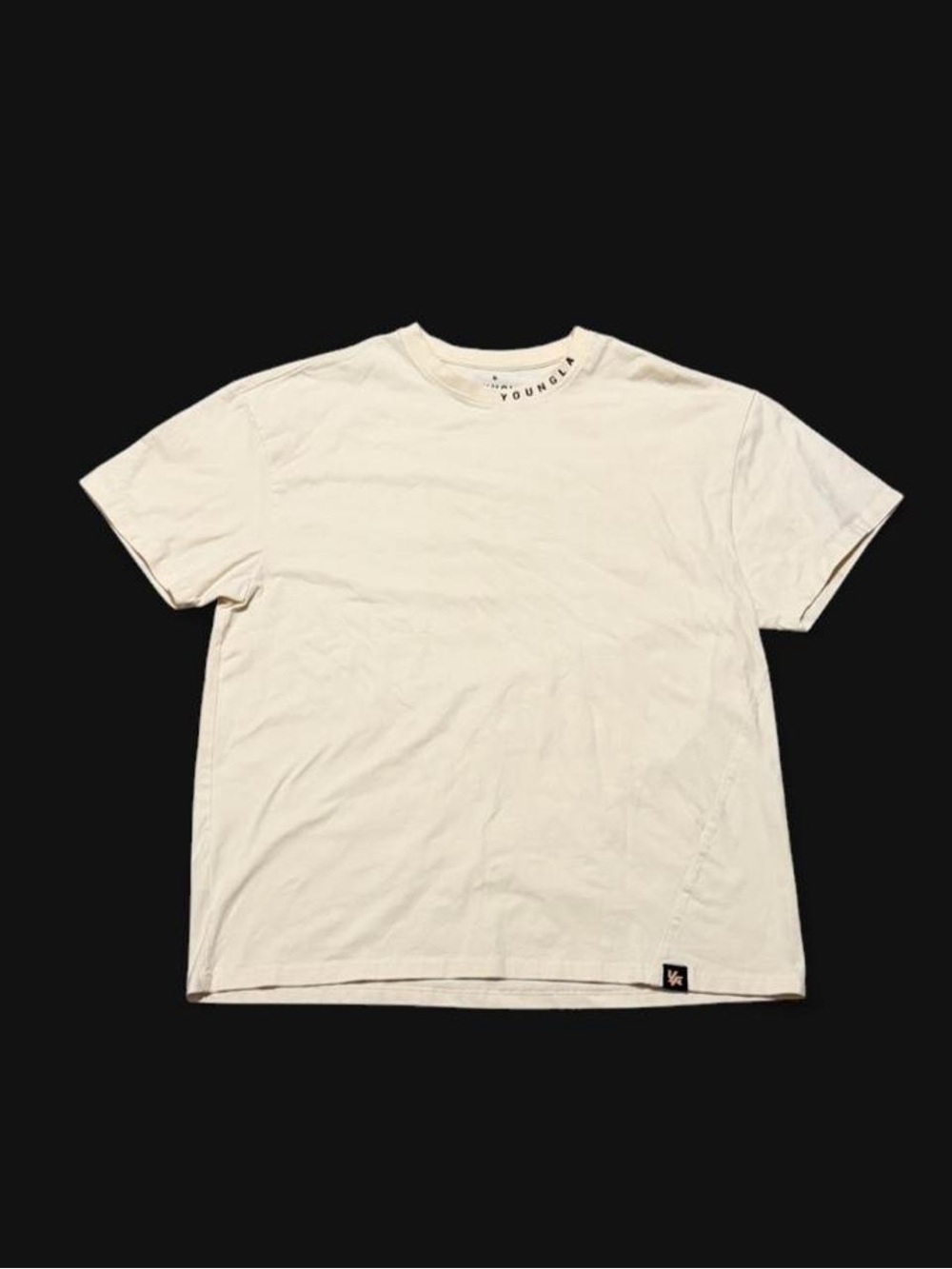 YoungLA 429 Trademark Tee Mens M Oversized Cream/Off-White